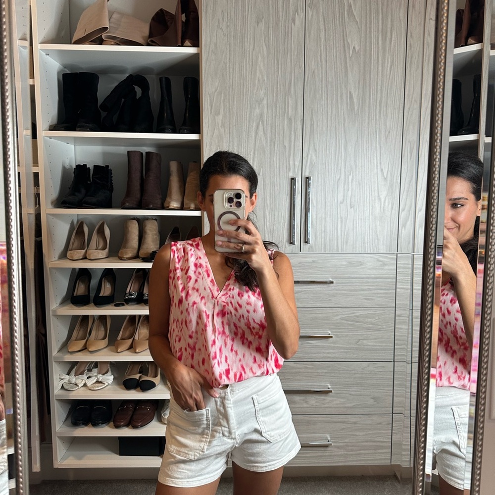 Pink Patterned Sleeveless Top